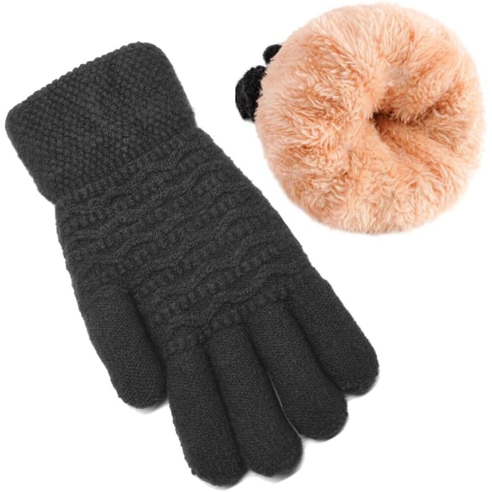Women's Winter Warm Touch Screen Gloves Womens Thermal Cable Knit Wool Fleece Li